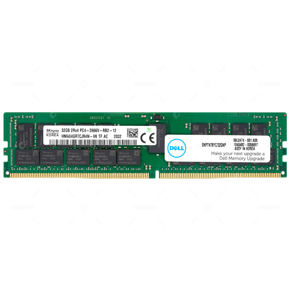 SNPTN78YC-32GNP DELL DDR4 32GB PC4-21333 2666MHZ RDIMM CAS 19-19-19